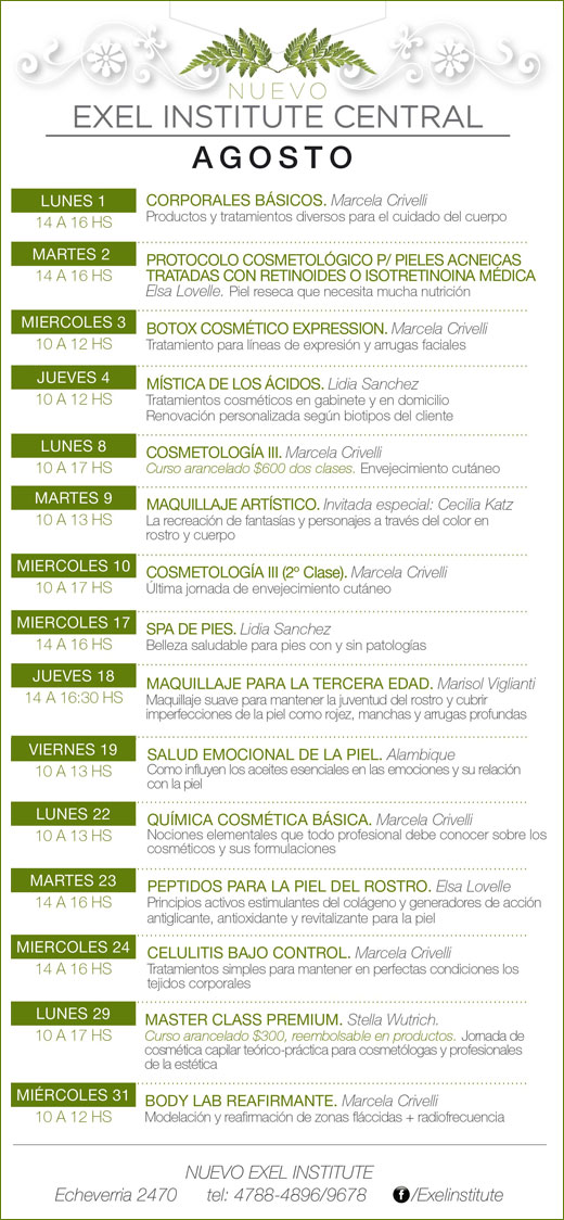 EXEL INSTITUTE CRONO AGOSTO